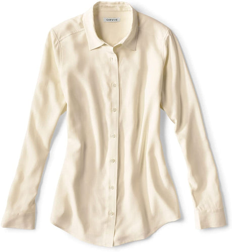 Orvis Women's Long-Sleeved Everyday Silk Shirt in Pearl