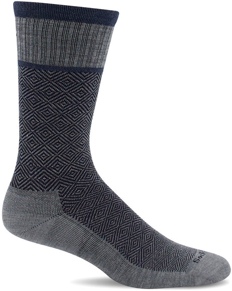 Sockwell Men's Plantar Cush Crew Sock in Grey color from the side