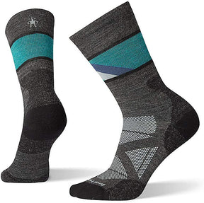 Women's Smartwool PhD Pro Approach Crew Sock in Charcoal color from the side view