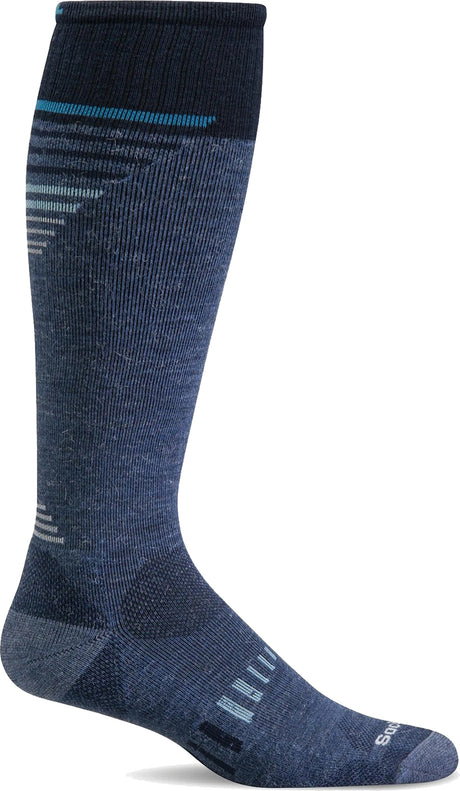 Mens Ascend II OTC Moderate Graduated Compression Sock Denim