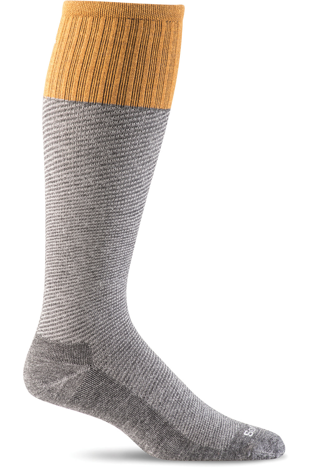 Sockwell Men's Bart Compression Sock in Charcoal color from the side
