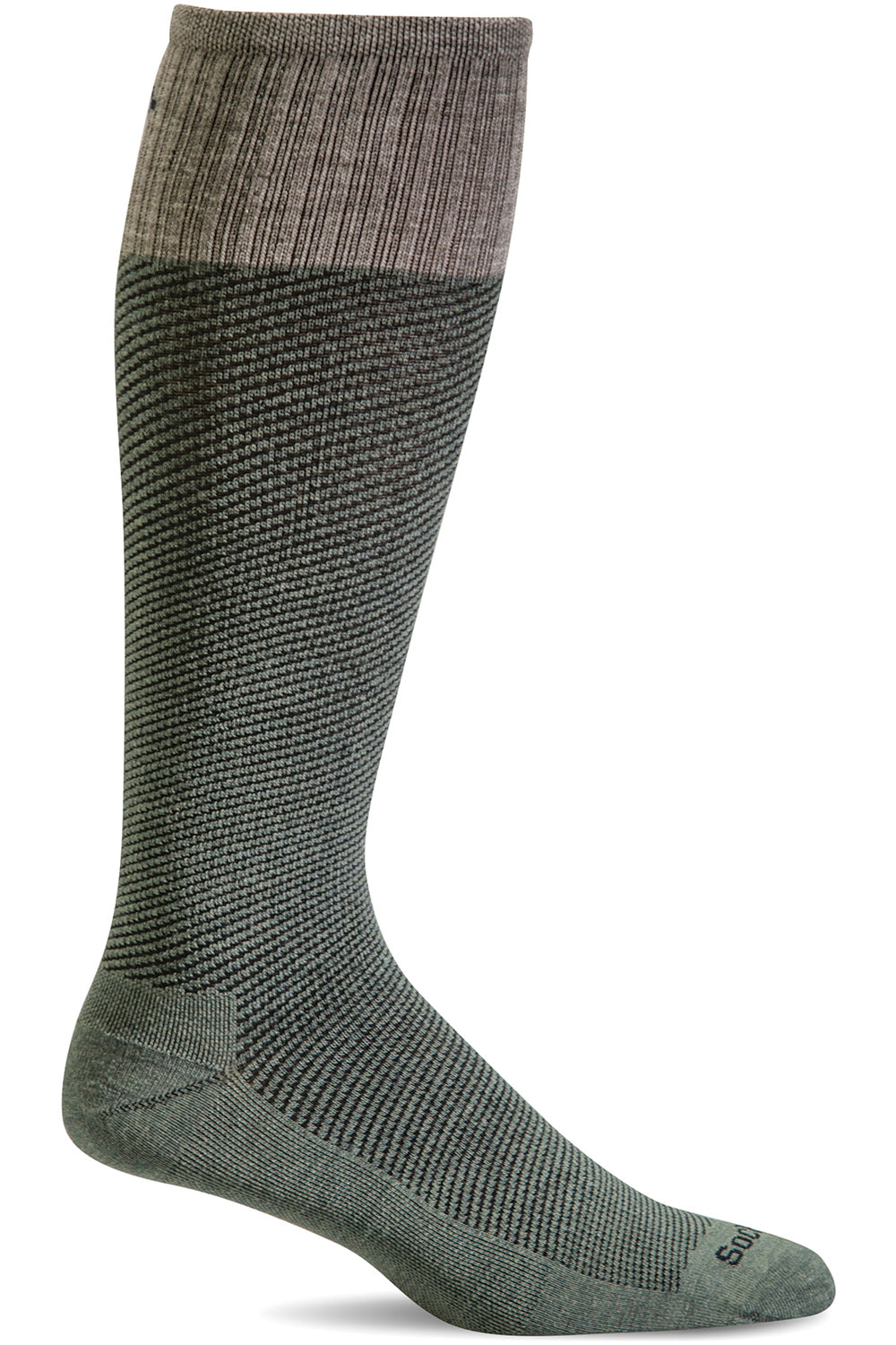 Sockwell Men's Bart Compression Sock in Eucalyptus color from the side