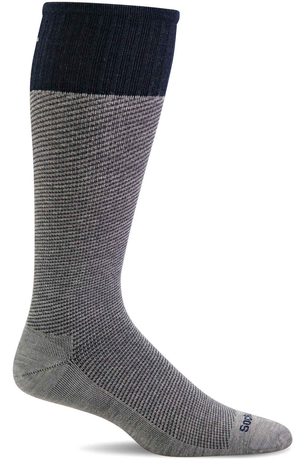Sockwell Men's Bart Compression Sock in Grey color from the side