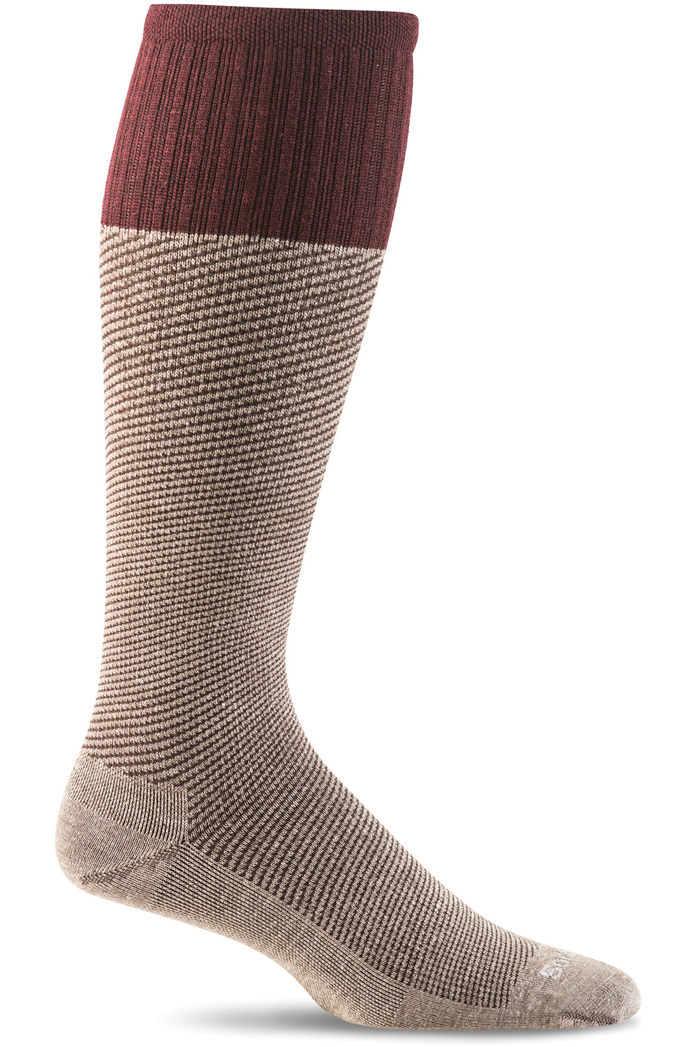 Sockwell Men's Bart Compression Sock in Khaki color from the side