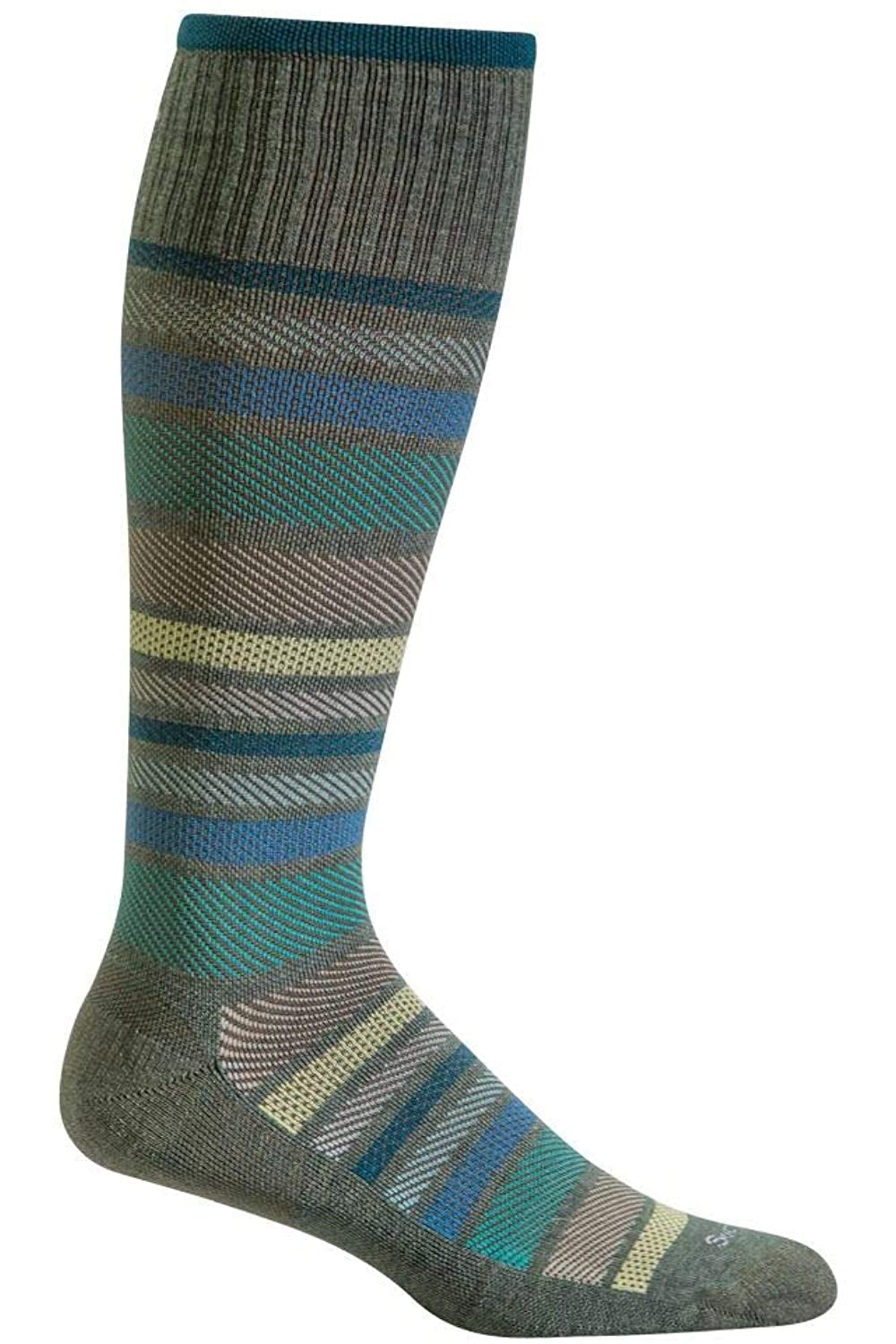 Sockwell Men's Twillful Compression Sock in Eucalyptus color from the side