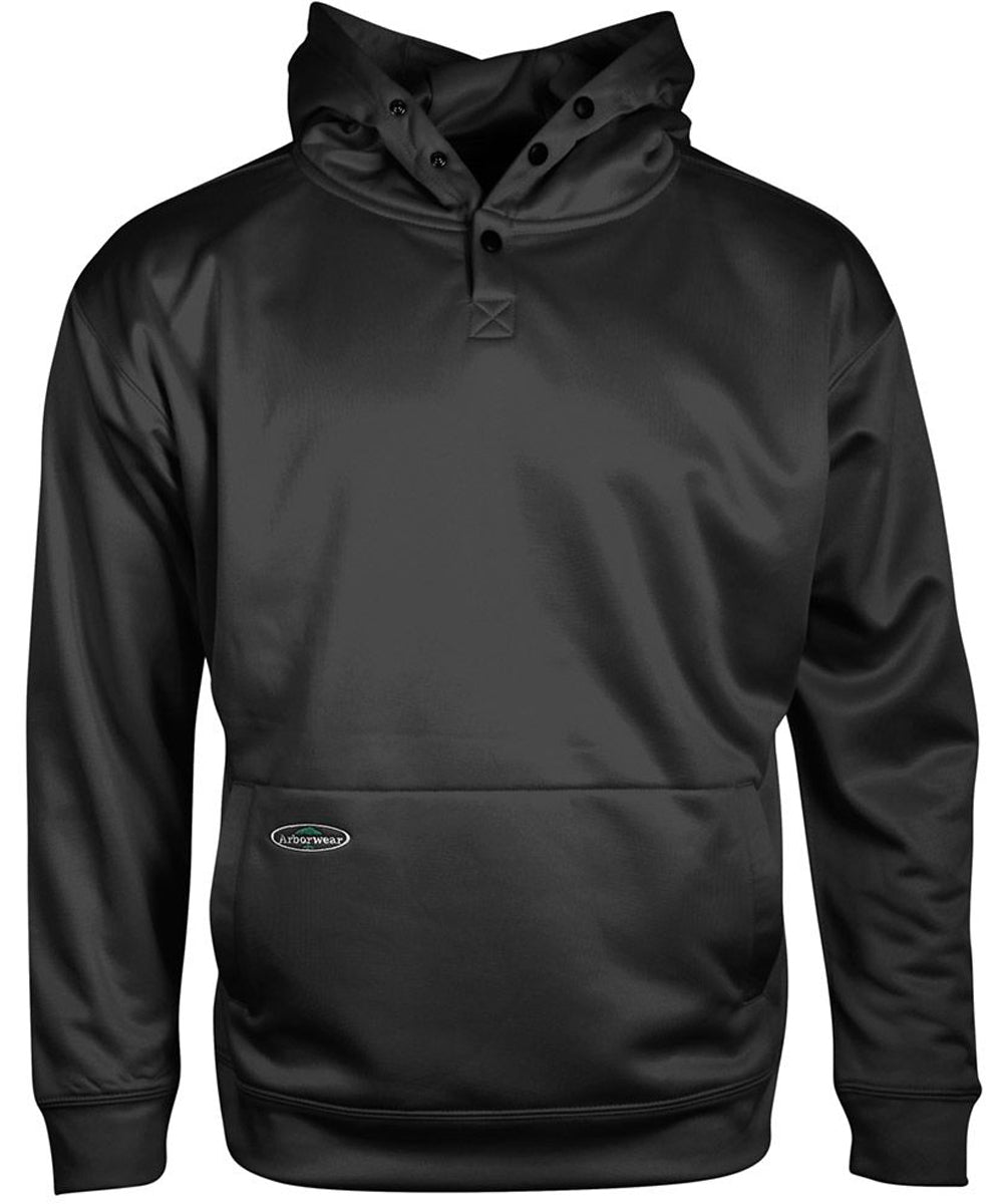 Tech Single Thick Pullover Sweatshirt in Black color from the front view