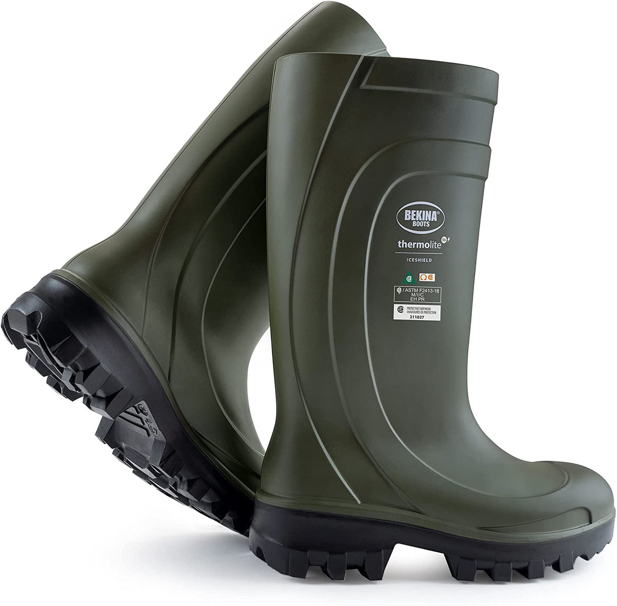 Thermolite IceShield in Green/Black from the side view