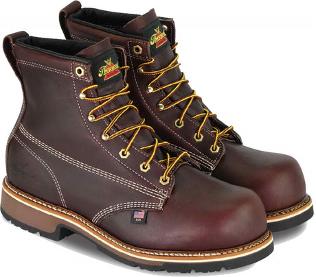 Men's Thorogood American Heritage 6" Emperor Toe Work Boot in Briar Pitstop view from the side