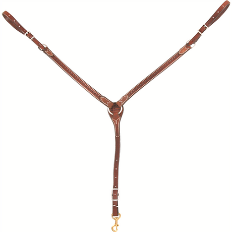 Unisex Cashel 1 Inch Tooled Breastcollar Strap Chocolate