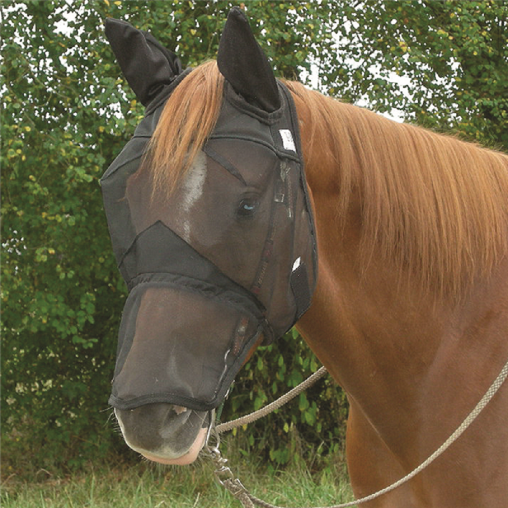 Unisex Cashel Quiet Ride Long Nose And Ears Fly Mask Black