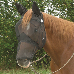 Unisex Cashel Quiet Ride Long Nose And Ears Fly Mask Black