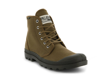 Unisex Palladium Pampa Hi Originale Chukka Boot in Butternut/Tarmac from the front view