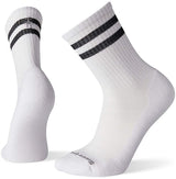 Unisex Smartwool Athletic Light Elite Stripe Crew in White-Black