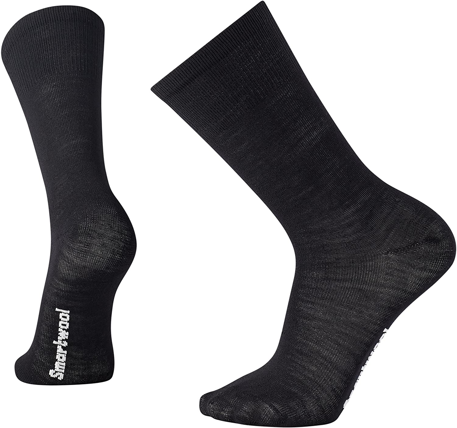 Unisex Smartwool Hike Liner Crew Sock in Black from the side