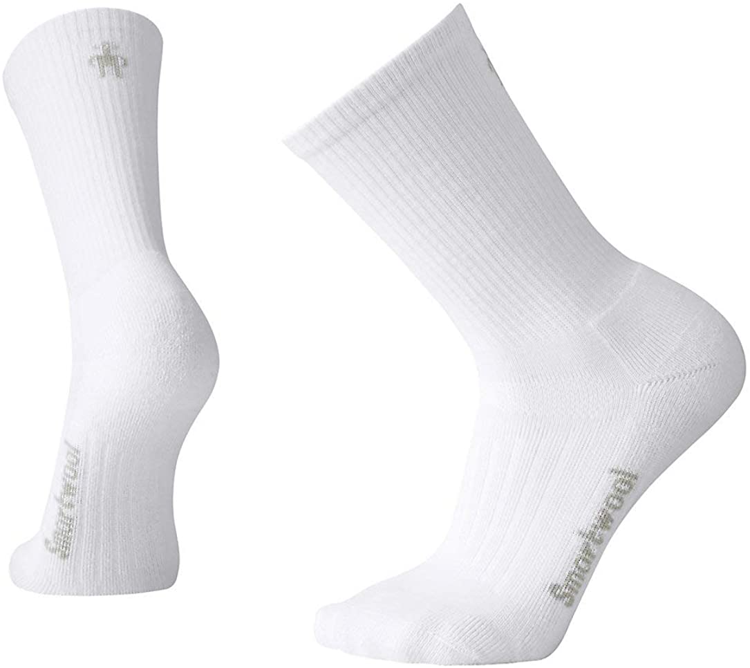 Unisex Smartwool Light Crew Sock in White from the side