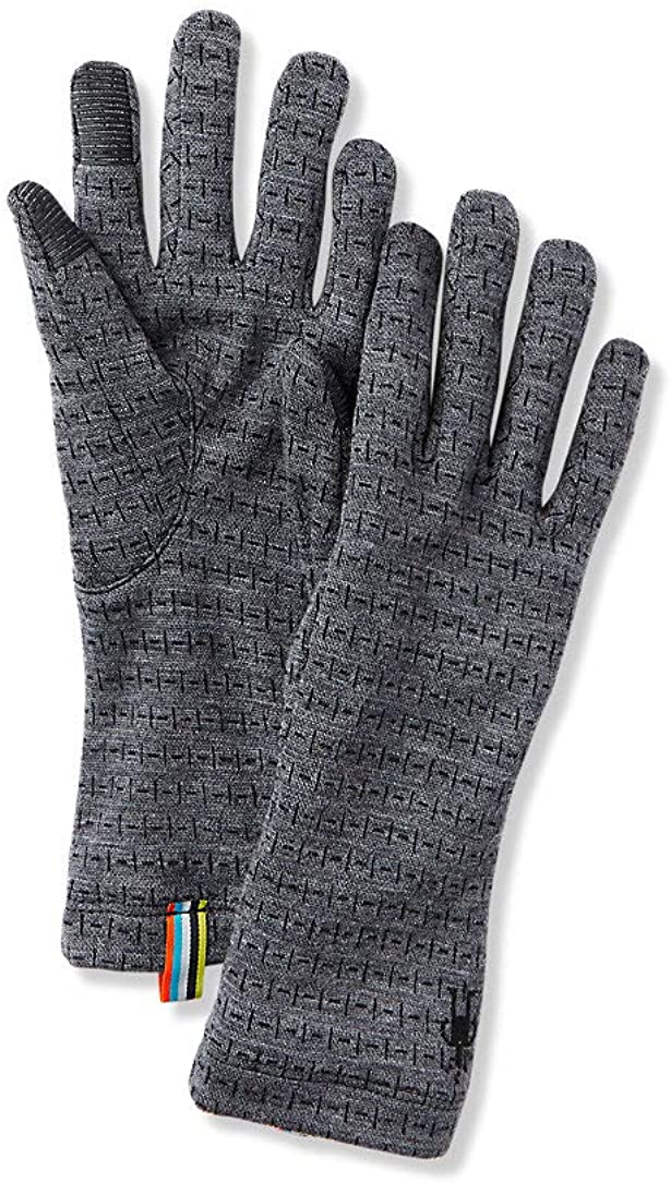 Unisex Smartwool Merino 250 Pattern Glove in Medium Gray Tick Stitch