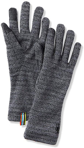 Unisex Smartwool Merino 250 Pattern Glove in Medium Gray Tick Stitch
