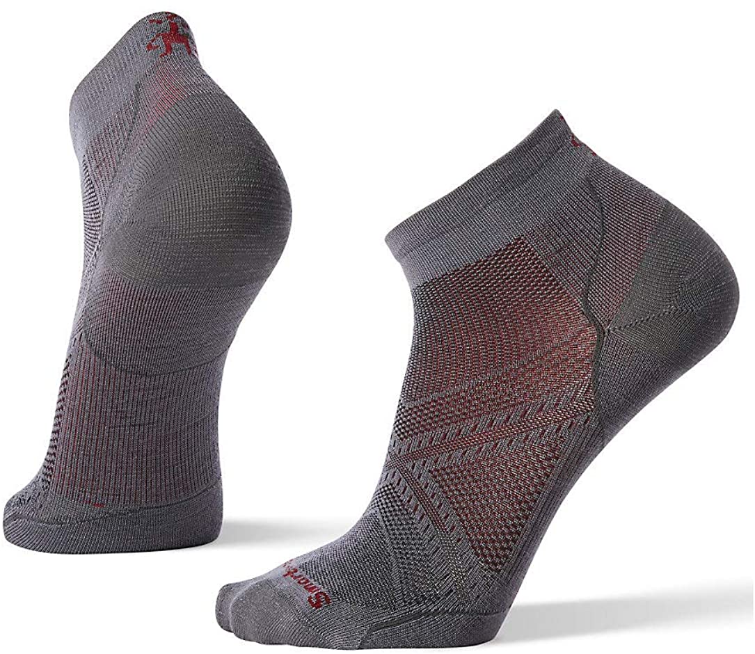 Unisex Smartwool Phd Run Ultra Light Low Cut Sock Graphite from the side view