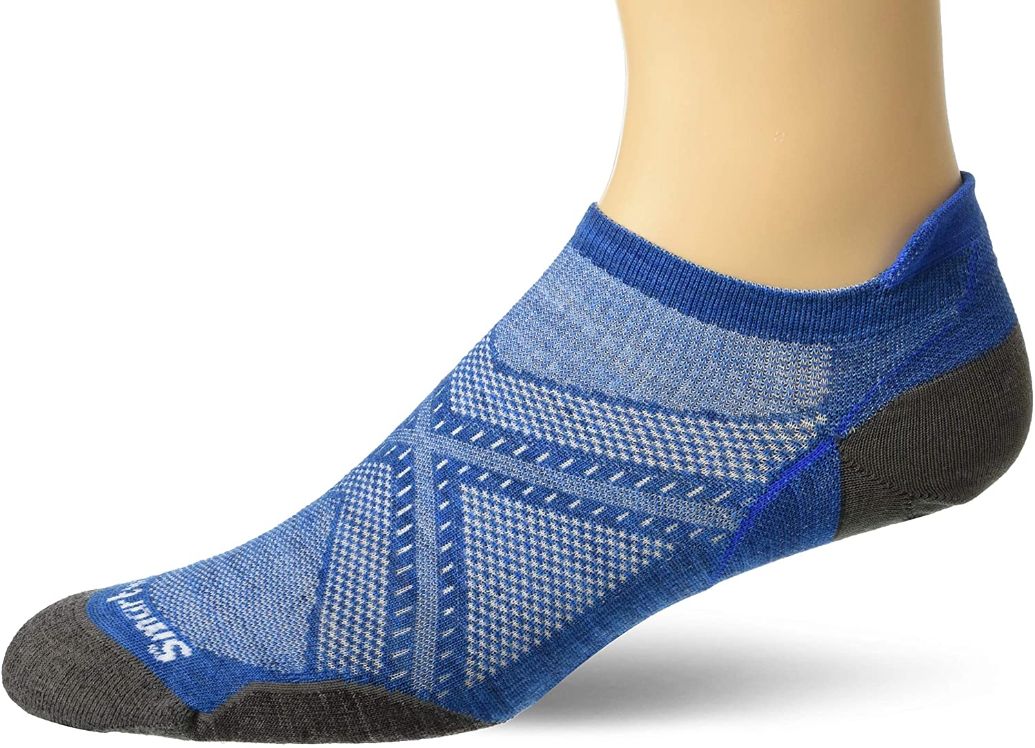 Unisex Smartwool Phd Run Ultra Light Micro Sock Neptune Blue from the side view