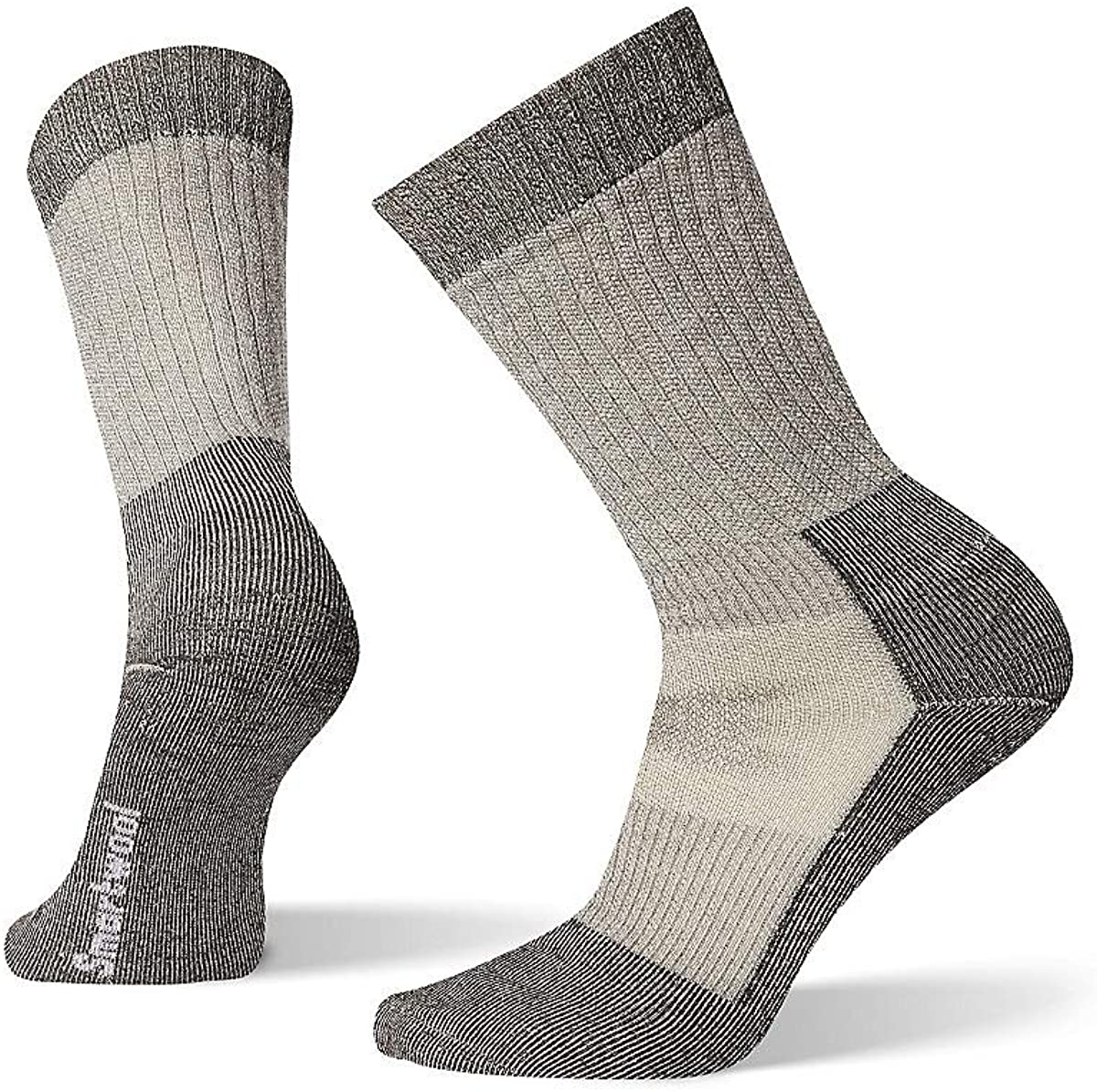 Unisex Smartwool Work Medium Crew Socks in Desert Sand from the front view