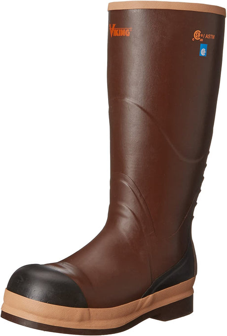 Unisex Viking Insulated Safety Steel Toe Boot in Brown