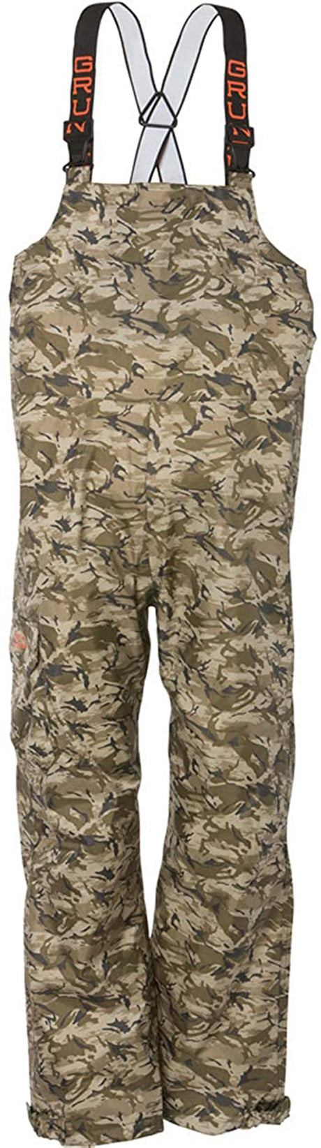 Weather Watch Bib in Refraction Camo Stone color from the front view
