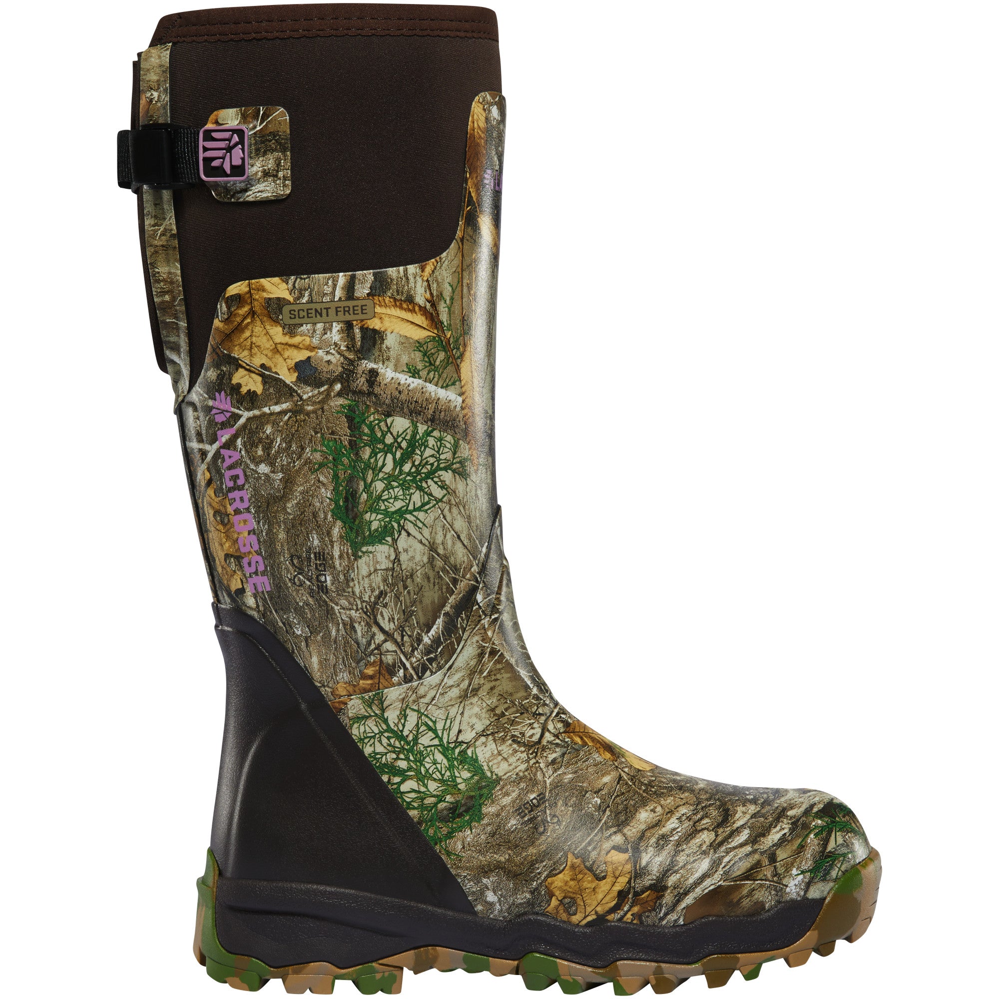 LaCrosse Women's Alphaburly Pro 15" Waterproof Hunting Boot in Realtree Edge from the side