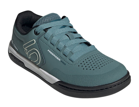 Women's Adidas Five Ten Freerider Pro Mountain Bike Shoe in Hazy Emerald/Hazy Emerald/Sand from the front