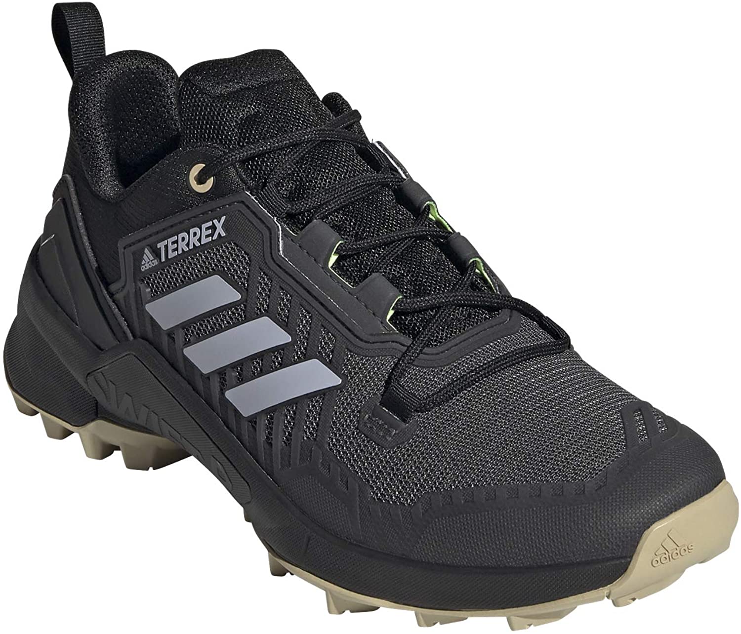 Women's adidas Terrex Swift R3 Hiking Shoe in Cblack/Halsil/Dgsogr from the side