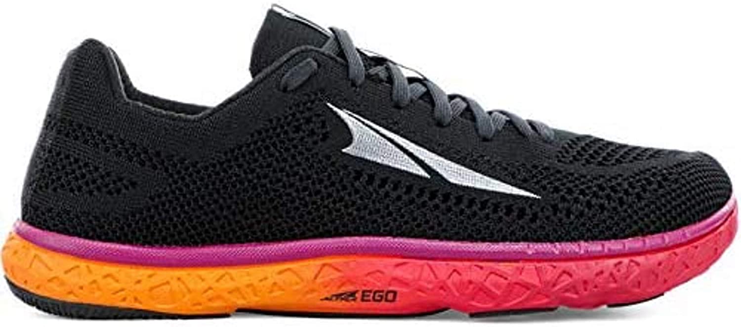 Altra Women's Escalante Racer Road Running Shoe in Black/Orange from the side