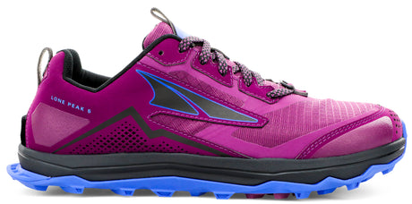 Altra Women's Lone Peak 5 Trail Running Shoe in Plum from the side