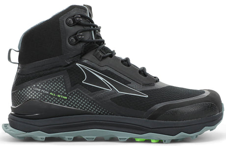 Altra Women's Lone Peak ALL-WTHR Mid Trail Running Shoe in Black from the side