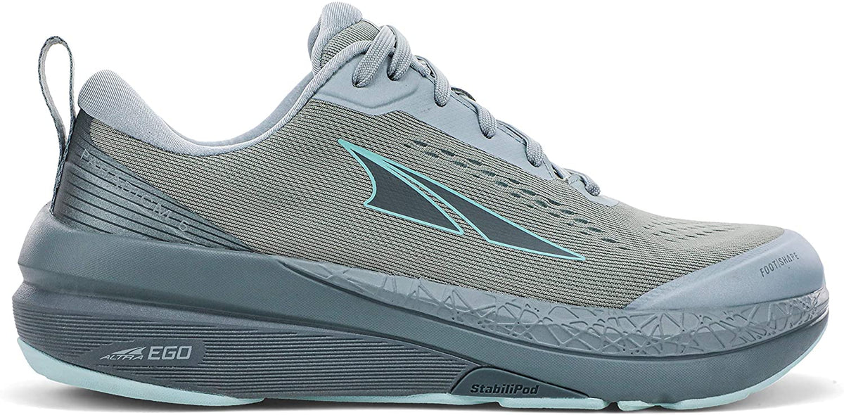Altra Women's Paradigm 5 Road Running Shoe in Light Green from the side