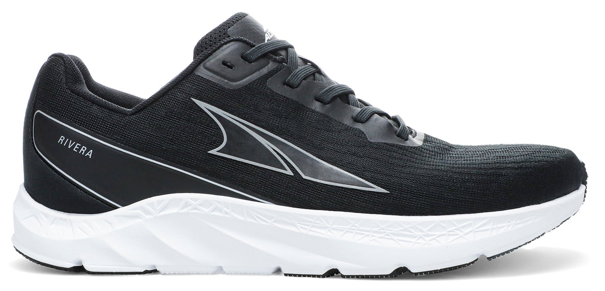 Altra Women's Rivera Road Running Shoe in Black/White from the side