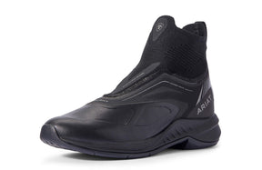 Women's Ariat Ascent Leather Paddock Boot in Black from the front
