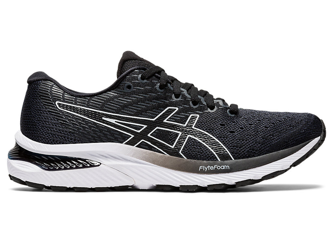 Women's Asics GEL-Cumulus 22 Running Shoe in Carrier Grey/Black from the side