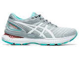 Women's Asics GEL-Nimbus 22 Running Shoe in Sheet Rock/White from the side