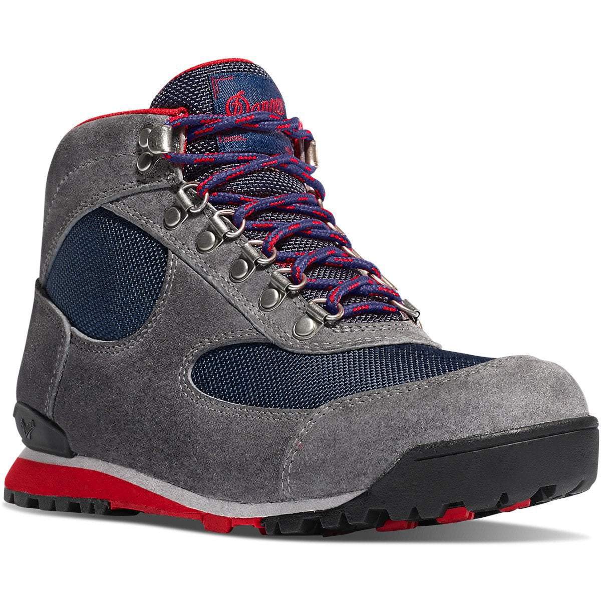 Danner Women's Jag 4.5" Waterproof Hiking Boot in Steel Gray/Blue Wing Teal from the side