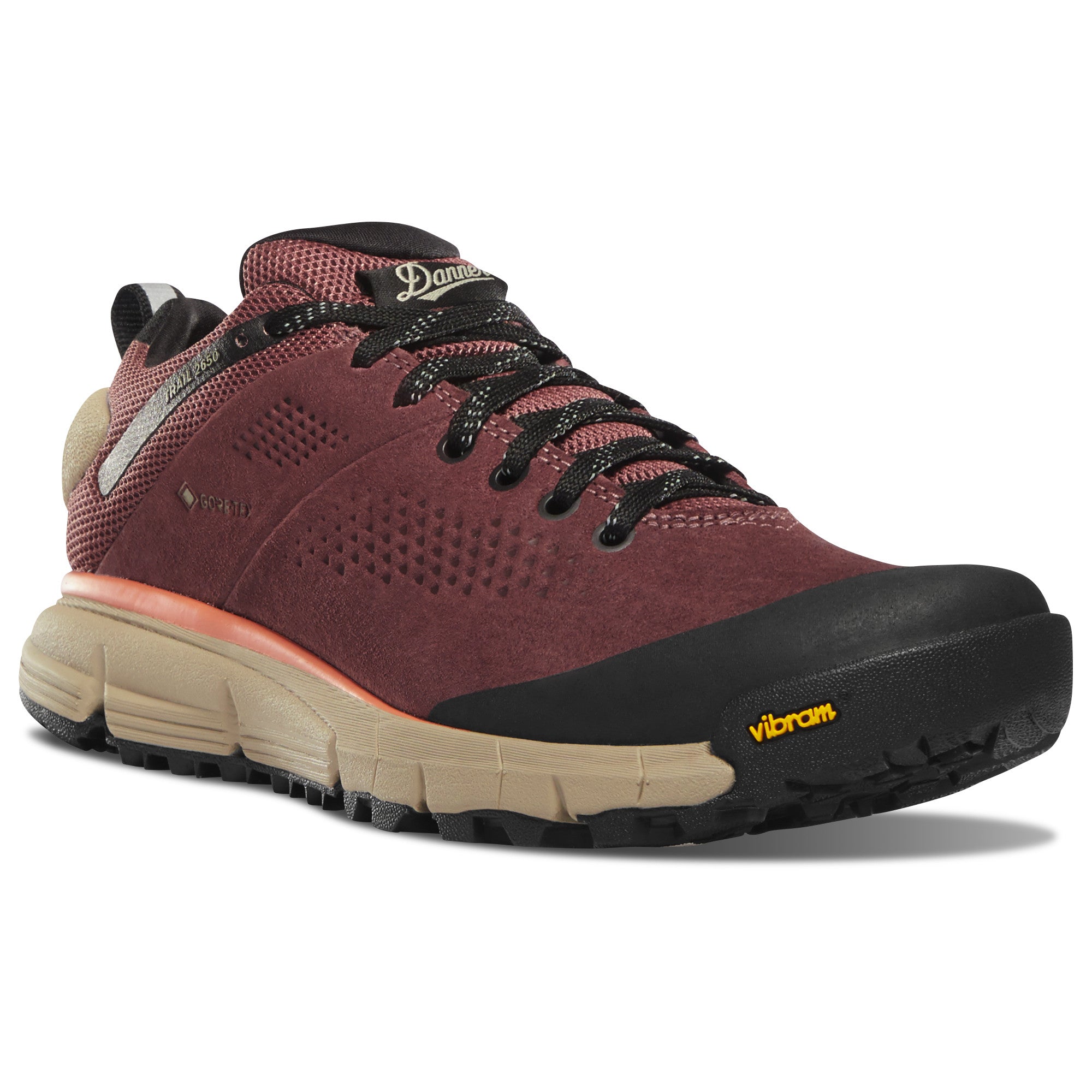 Danner Women's Trail 2650 3" Gore-Tex Waterproof Hiking Shoe in Mauve/Salmon from the side