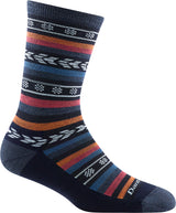 Women's Darn Tough Bronwyn Crew Light Cushion Sock in Denim from the side view