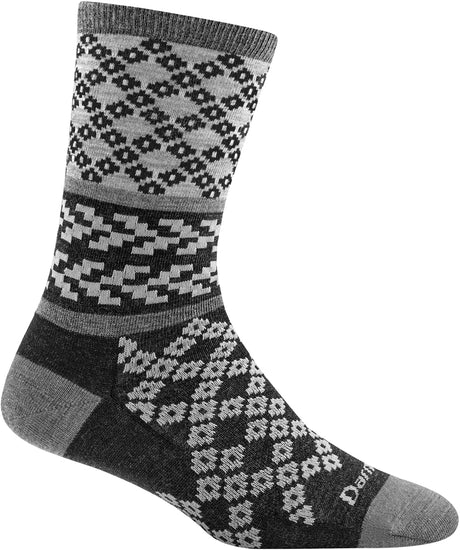 Women's Darn Tough Greta Crew Light Sock in Gray from the side view