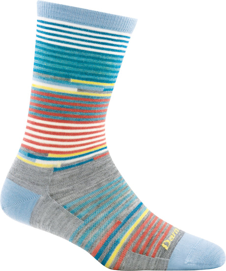 Women's Darn Tough Pixie Crew Light Sock in Sky from the side view