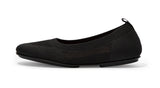 Women's FitFlop Allegro Tonal Knit Ballerinas Flat Shoe in All Black from the side