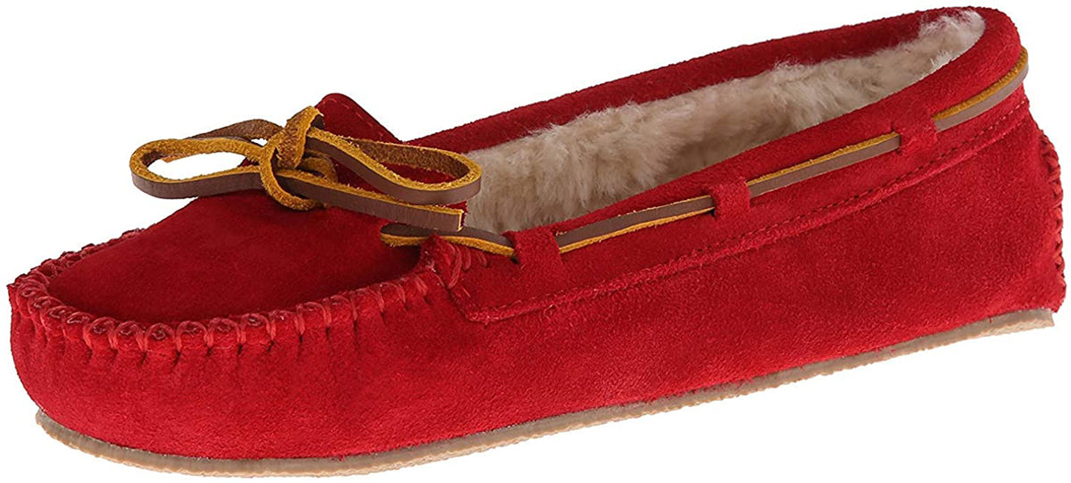 Cally Slipper in Cherry Red from 3/4 Angle View