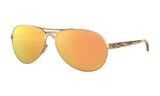Women's Oakley Feedback Sunglasses in Polished Gold Prizm Rose Gold Polarized 