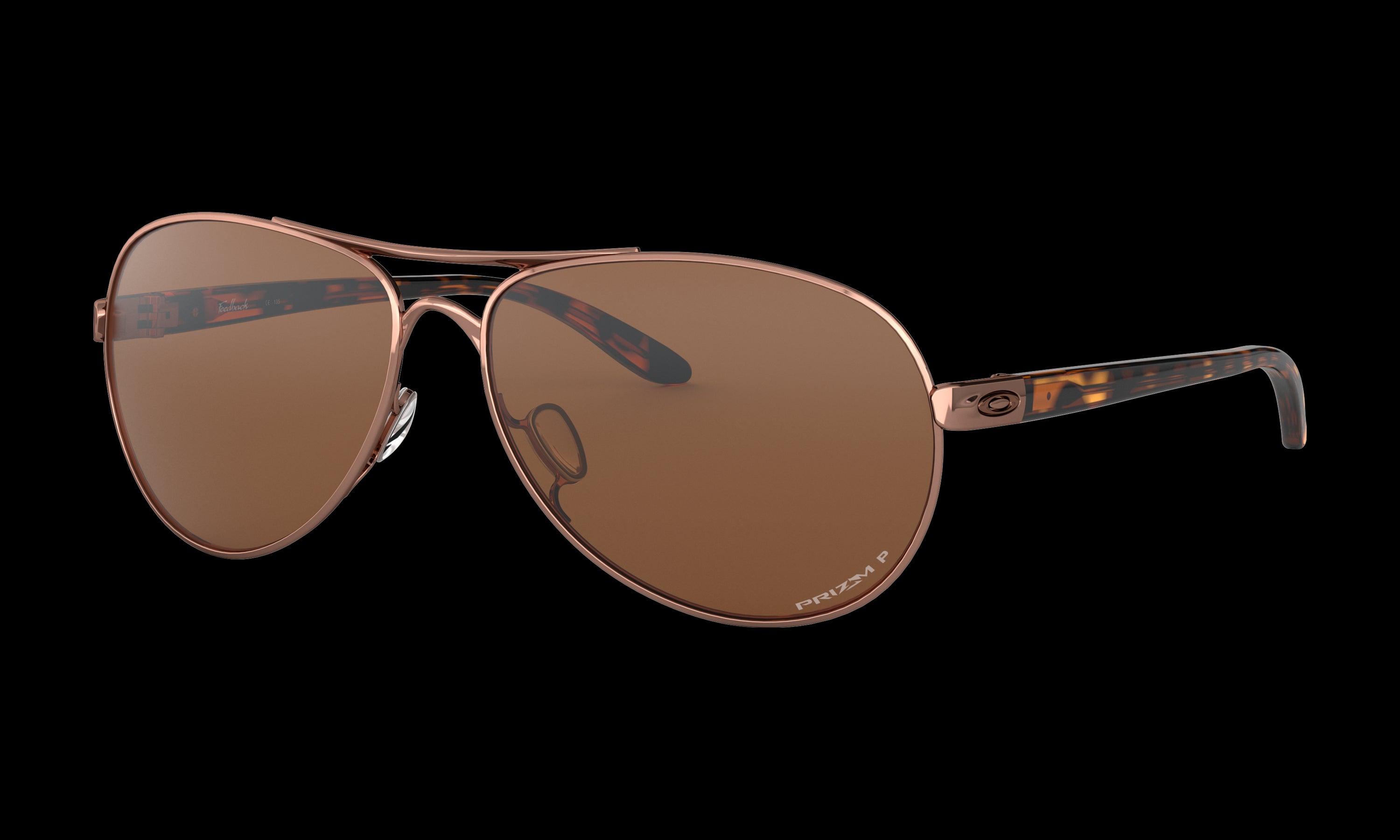 Women's Oakley Feedback Sunglasses in Rose Gold Prizm Tungsten Polarized 