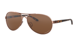 Women's Oakley Feedback Sunglasses in Rose Gold Prizm Tungsten Polarized 