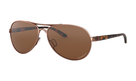 Women's Oakley Feedback Sunglasses in Rose Gold Prizm Tungsten Polarized 