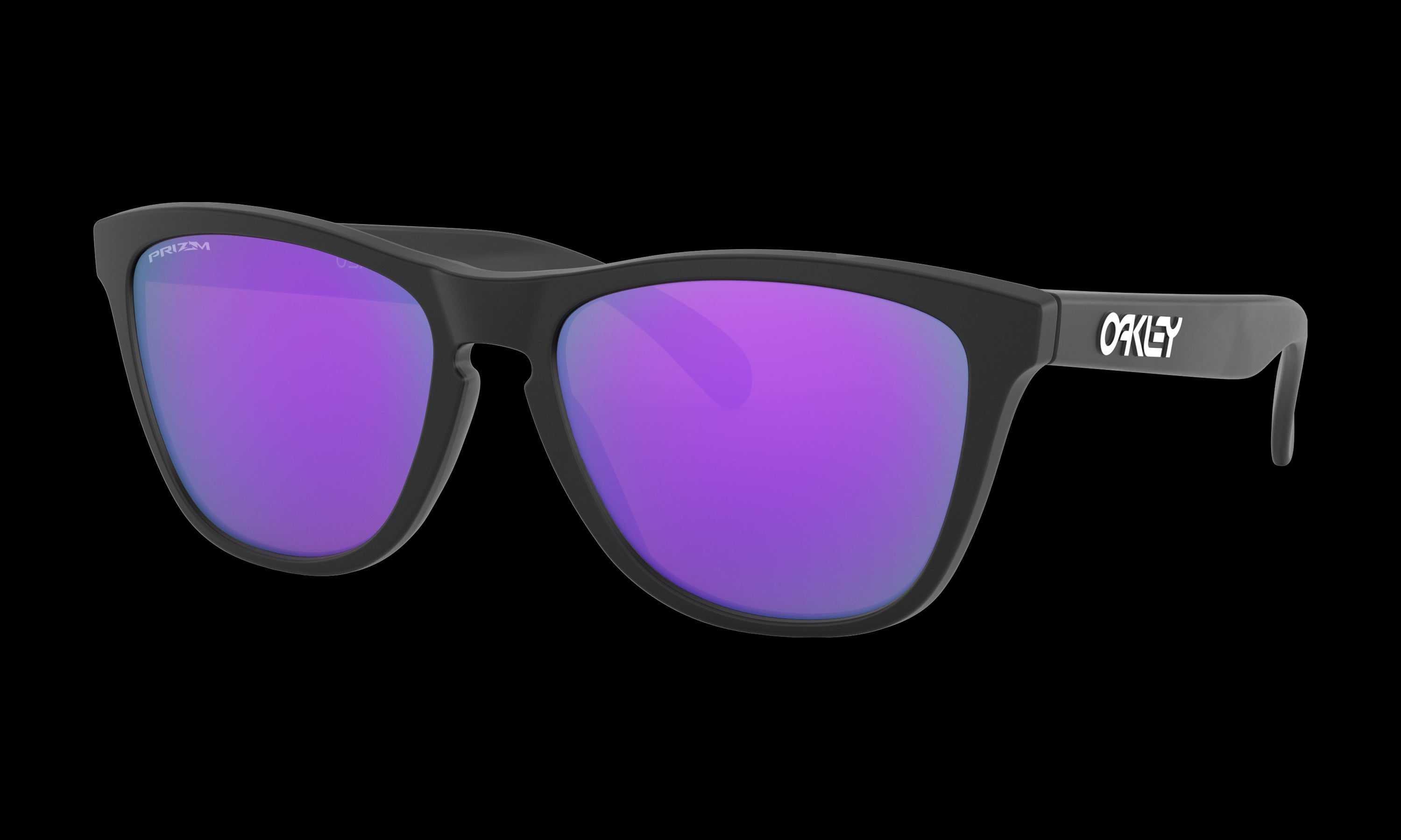 Women's Oakley Frogskins Sunglasses in Matte Black Prizm Violet