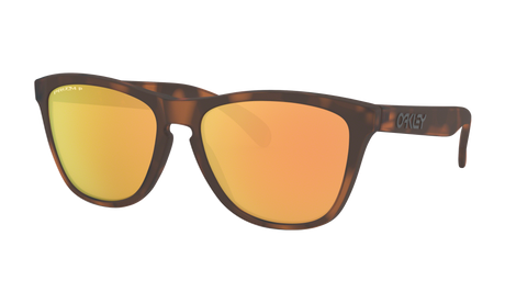 Women's Oakley Frogskins Sunglasses in Matte Brown Tortoise Prizm Rose Gold Polarized 